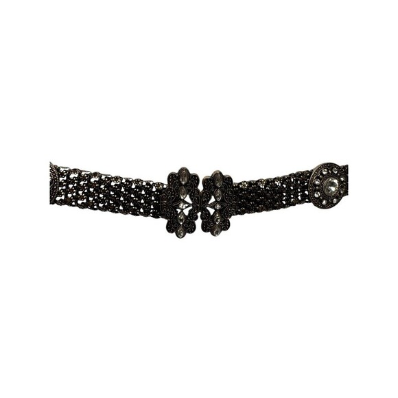 Vintage 90s womens belt ornate filigree bronze art deco size small maximalist